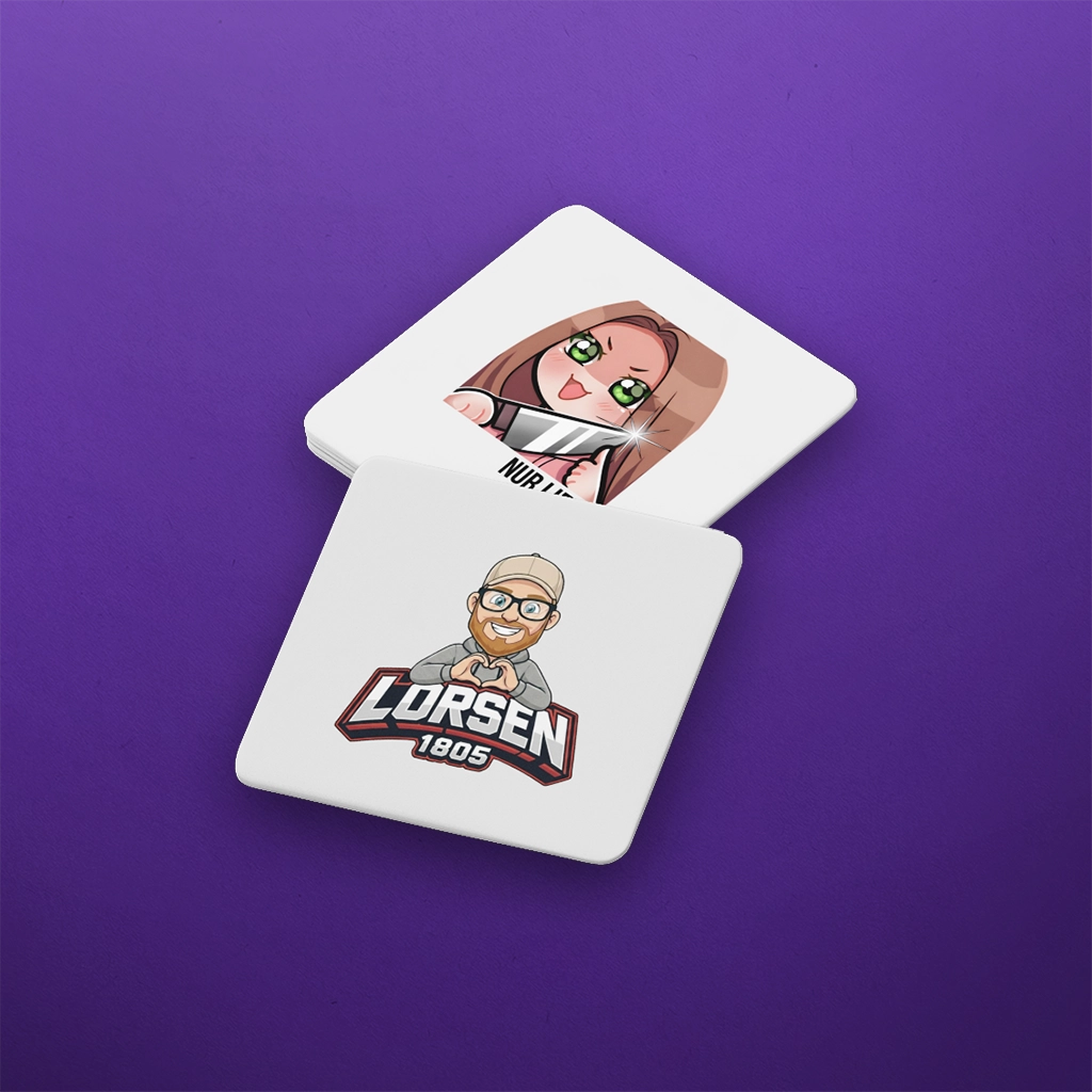 Lorsen_1805 - Messer & Logo - Untersetzer (6x)