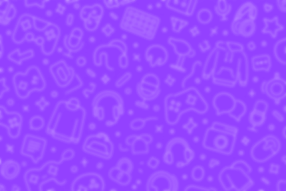 Verschwommenes Muster aus verschiedenen Technik Gegenständen und Merchandise